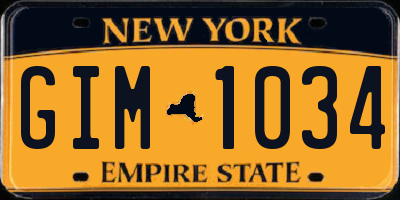 NY license plate GIM1034