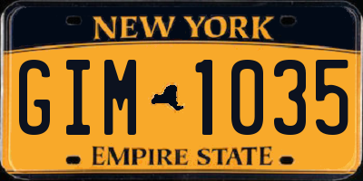 NY license plate GIM1035