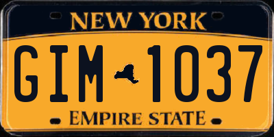 NY license plate GIM1037