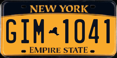 NY license plate GIM1041
