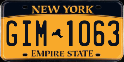 NY license plate GIM1063