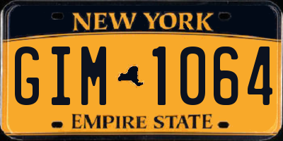 NY license plate GIM1064