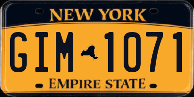 NY license plate GIM1071