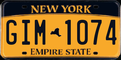 NY license plate GIM1074