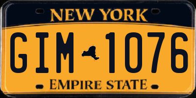 NY license plate GIM1076