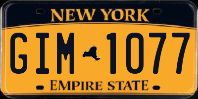 NY license plate GIM1077