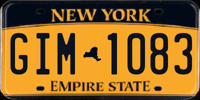 NY license plate GIM1083