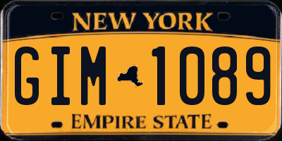 NY license plate GIM1089