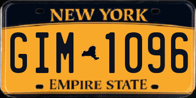 NY license plate GIM1096