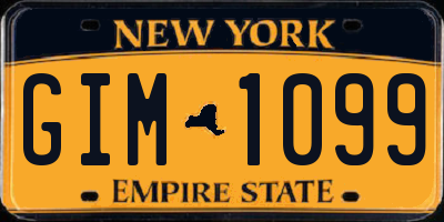 NY license plate GIM1099