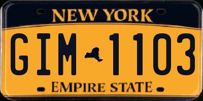 NY license plate GIM1103