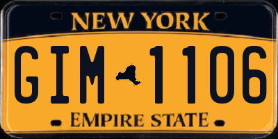 NY license plate GIM1106