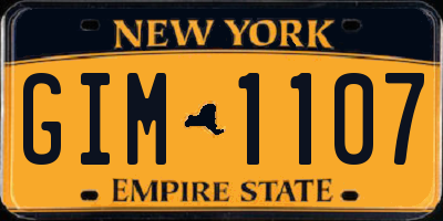 NY license plate GIM1107