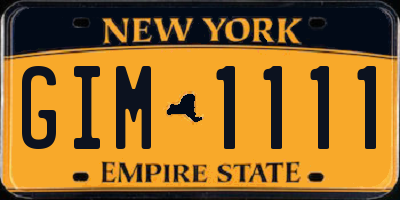 NY license plate GIM1111