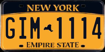 NY license plate GIM1114