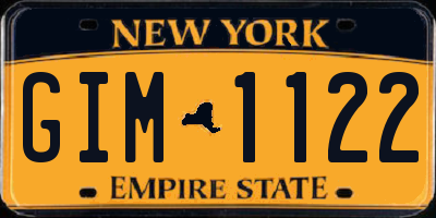NY license plate GIM1122