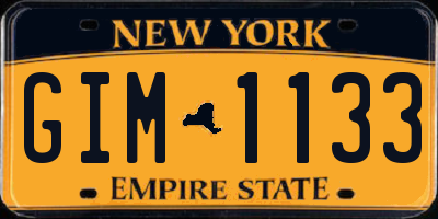 NY license plate GIM1133