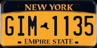 NY license plate GIM1135