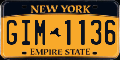 NY license plate GIM1136