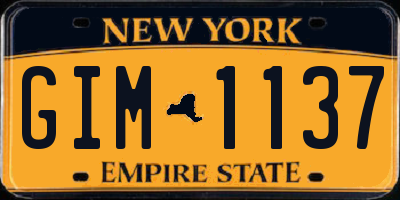 NY license plate GIM1137