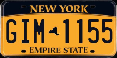 NY license plate GIM1155