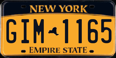 NY license plate GIM1165