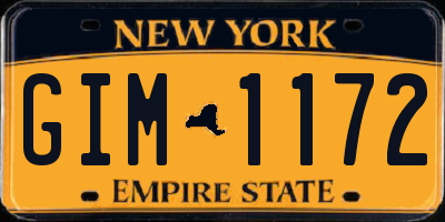 NY license plate GIM1172