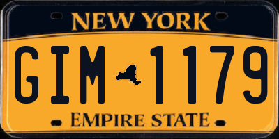 NY license plate GIM1179
