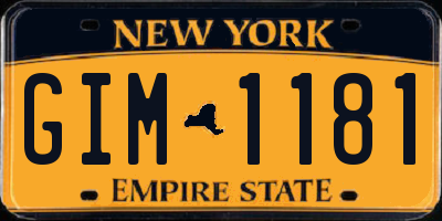 NY license plate GIM1181