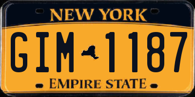 NY license plate GIM1187