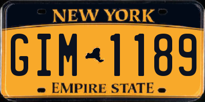 NY license plate GIM1189