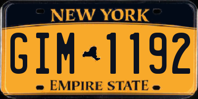 NY license plate GIM1192