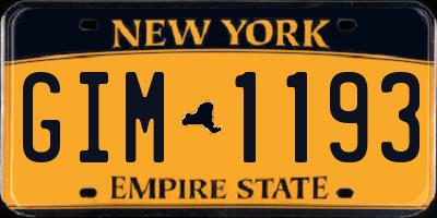 NY license plate GIM1193
