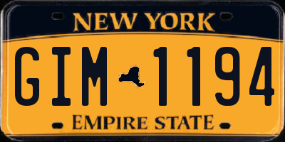 NY license plate GIM1194