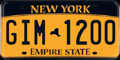 NY license plate GIM1200