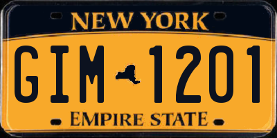 NY license plate GIM1201