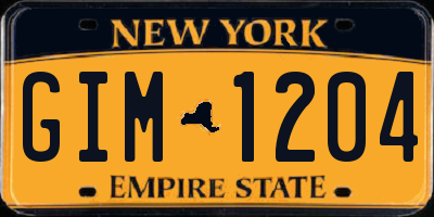 NY license plate GIM1204