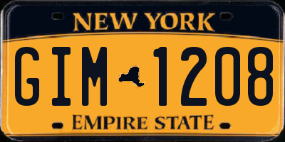 NY license plate GIM1208