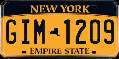 NY license plate GIM1209