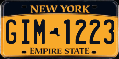 NY license plate GIM1223