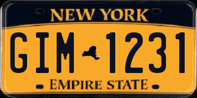 NY license plate GIM1231