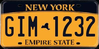 NY license plate GIM1232