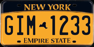 NY license plate GIM1233
