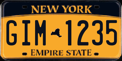 NY license plate GIM1235