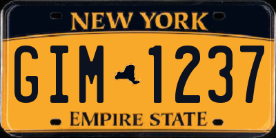 NY license plate GIM1237