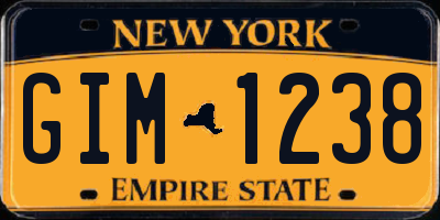 NY license plate GIM1238