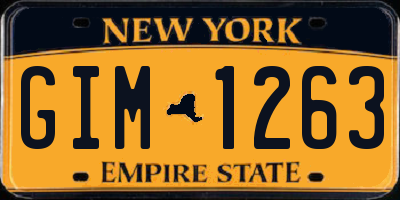 NY license plate GIM1263