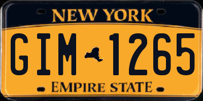 NY license plate GIM1265
