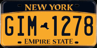 NY license plate GIM1278