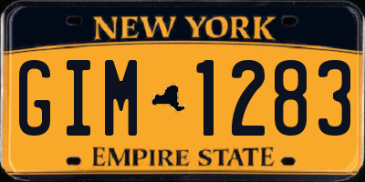 NY license plate GIM1283